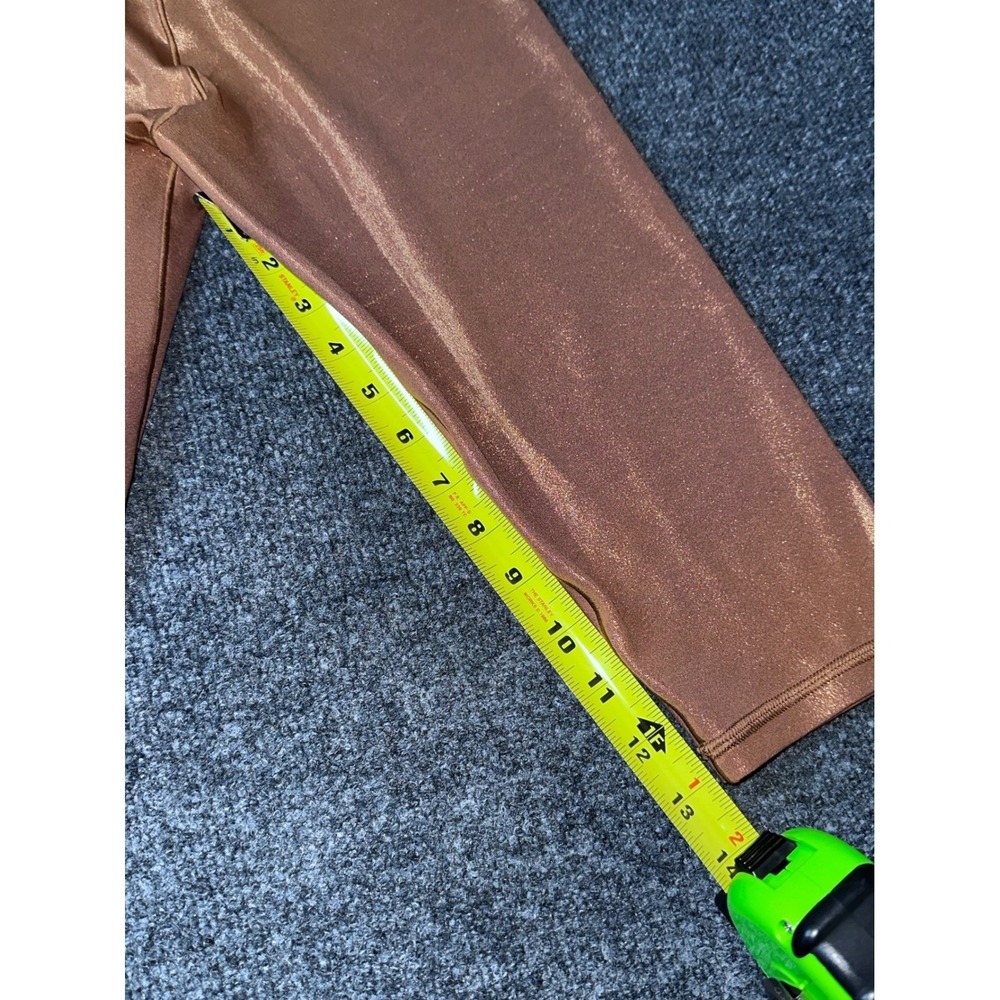 OFFLINE by Aerie Real Me High-Rise‎ Cropped Leggings Bronze Shimmer Metallic M - Picture 4 of 5